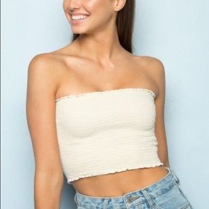 Brandy Melville white ribbed tube top